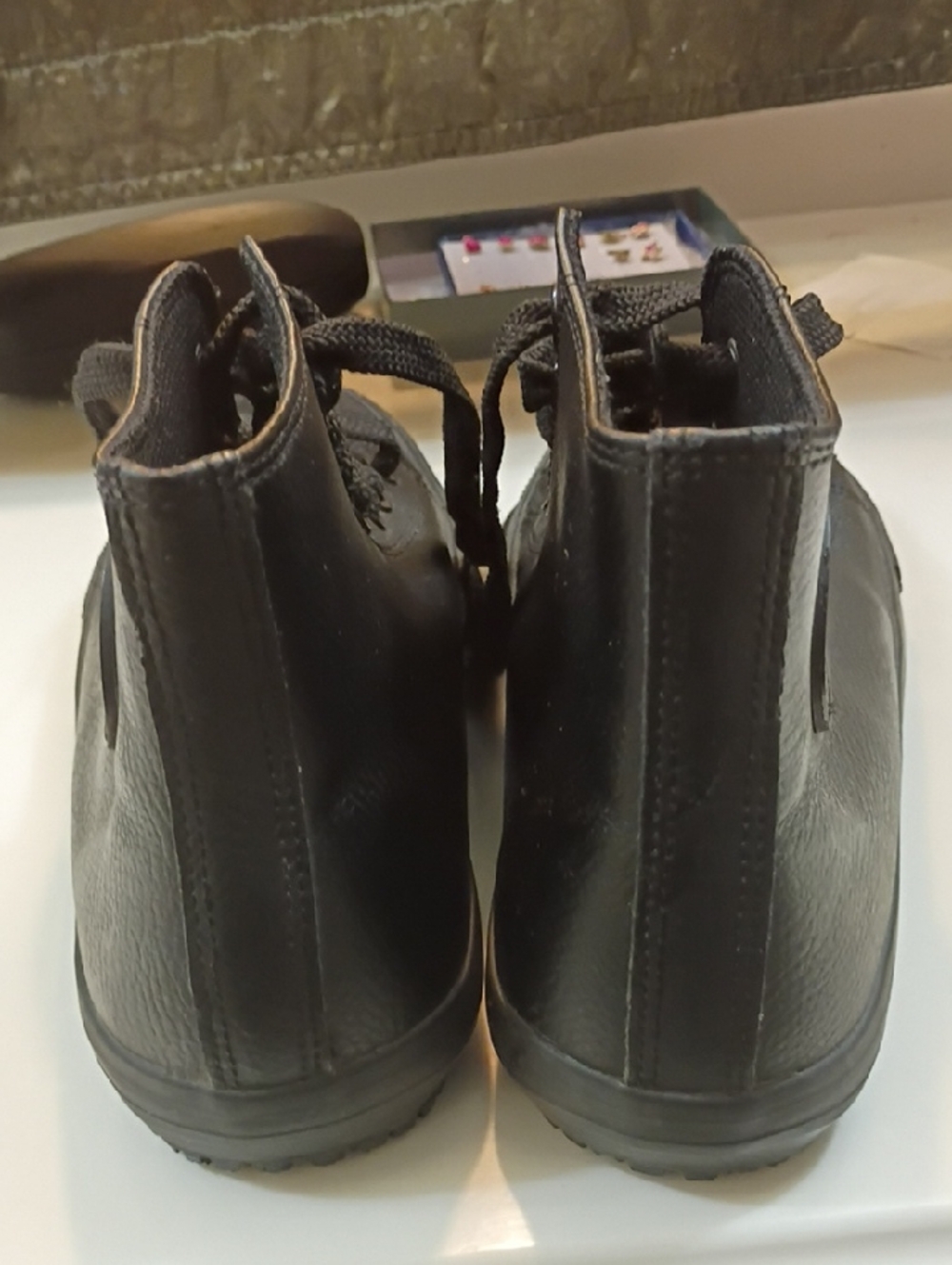 Converse Black Leather SPC High Top Men's Sz 7.5  Women's 9 - Picture 3 of 12